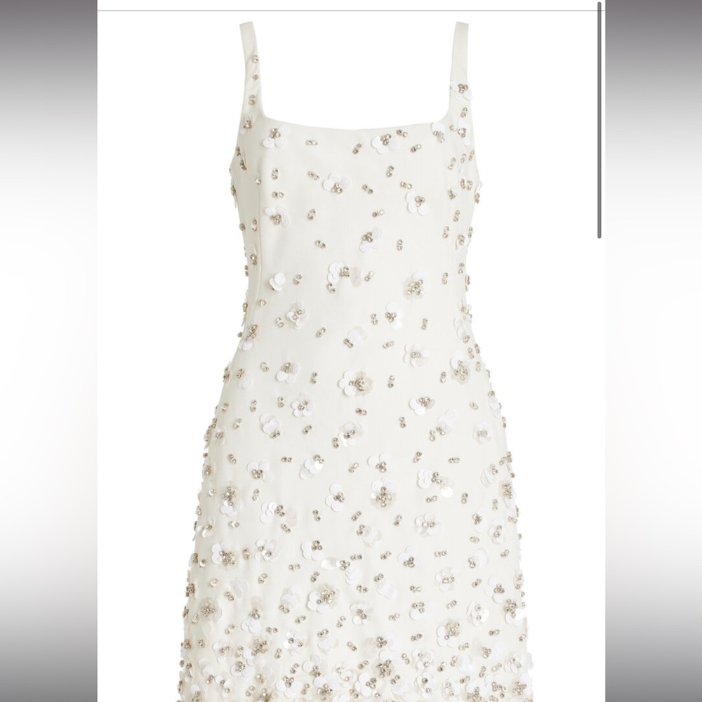 Jonathan Simkhai White Ziva Embellished Mini Dress